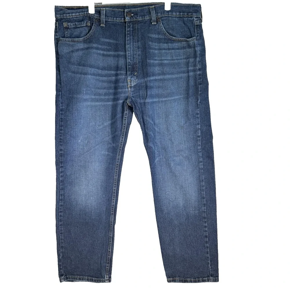 Levis 505 Jeans Mens 40x30 Blue Regular Fit Straight Leg Stretch Denim Zip Fly